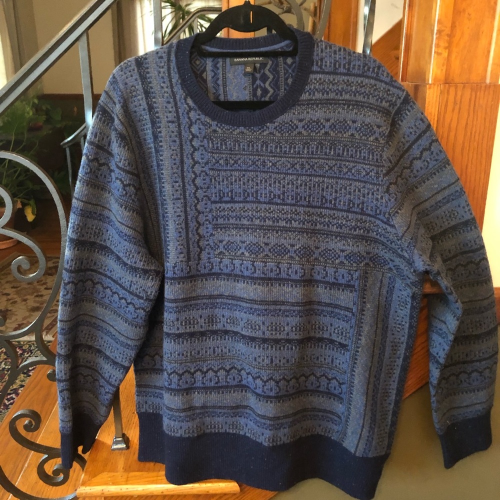 Banana Republic XL Wool Blend Sweater Elbow Patch